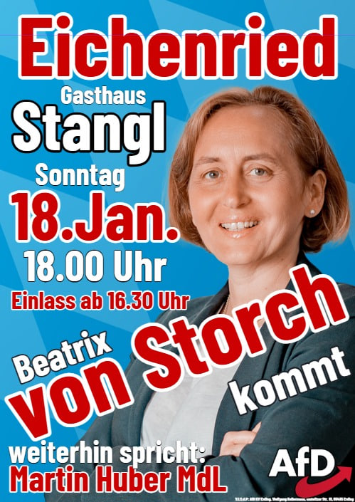 Beatrix von Storch kommt nach Eichenried am 18.01.2026 - martin-huber ...